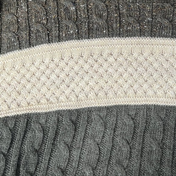 Vintage Wool Cable Knit Oversized Sweater Woven Chunky Cozy Slouchy Aran Preppy - Picture 6 of 7